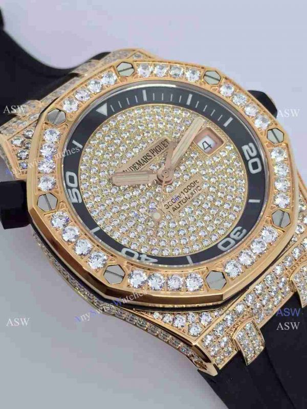 Replica Swiss Audemars Piguet Watch Rose Gold Diamond Dial Replica Swiss Audemars Piguet Watch Rose Gold Diamond Dial