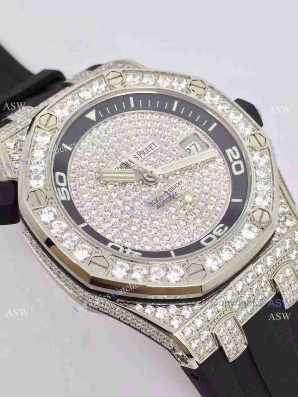 Replica Swiss Audemars Piguet Watch Diamond Dial case Leather Watch Strap Replica Swiss Audemars Piguet Watch Diamond Dial case Leather Watch Strap