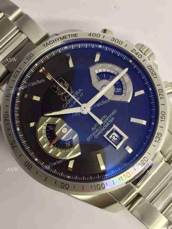Super Clone Tag Heuer Grand Carrera Calibre 17 RS3 Watch SS black Dial Super Clone Tag Heuer Grand Carrera Calibre 17 RS3 Watch SS black Dial