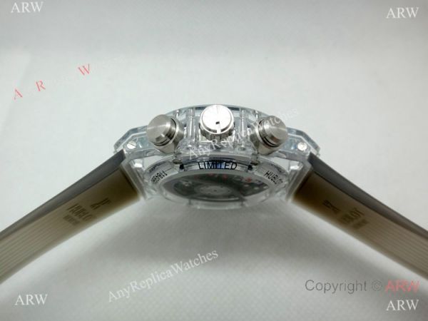Best Quality Big Bang Unico Sapphire Hublot Clear Watch Gray Rubber Strap Best Quality Big Bang Unico Sapphire Hublot Clear Watch Gray Rubber Strap