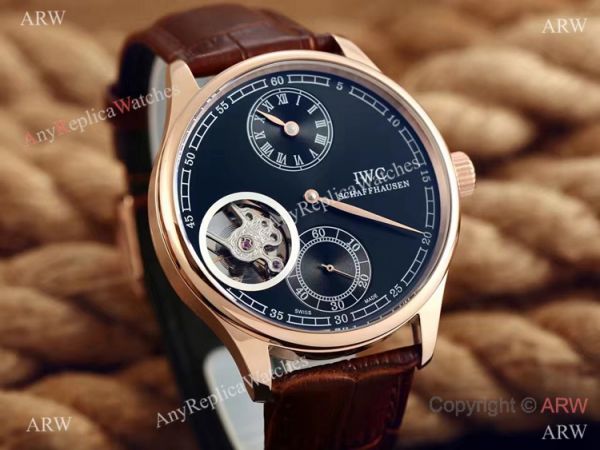 High Quality IWC Tourbillon Portuguese Watch Rose Gold Black Dial High Quality IWC Tourbillon Portuguese Watch Rose Gold Black Dial