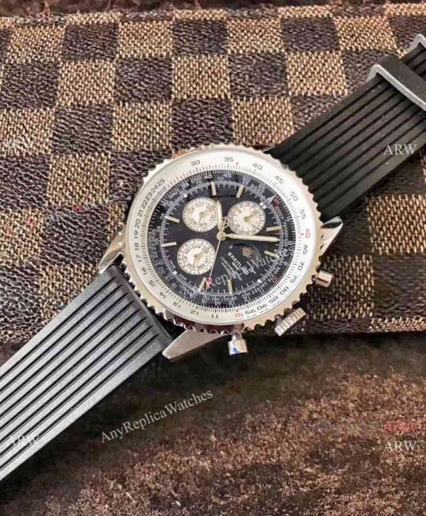 Replica Breitling Navitimer Rubber Strap Watch Blue Moonphase Dial Replica Breitling Navitimer Rubber Strap Watch Blue Moonphase Dial