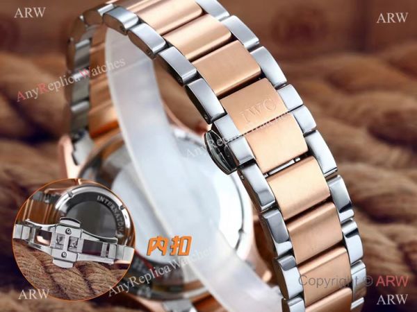 IWC Portuguese Black Face 2-Tone Rose Gold Case Copy Watch IWC Portuguese Black Face 2-Tone Rose Gold Case Copy Watch