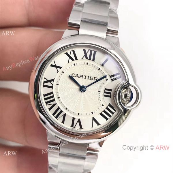 AAA Fake Cartier Ballon Bleu Quartz Watch White Roman Dial AAA Fake Cartier Ballon Bleu Quartz Watch White Roman Dial