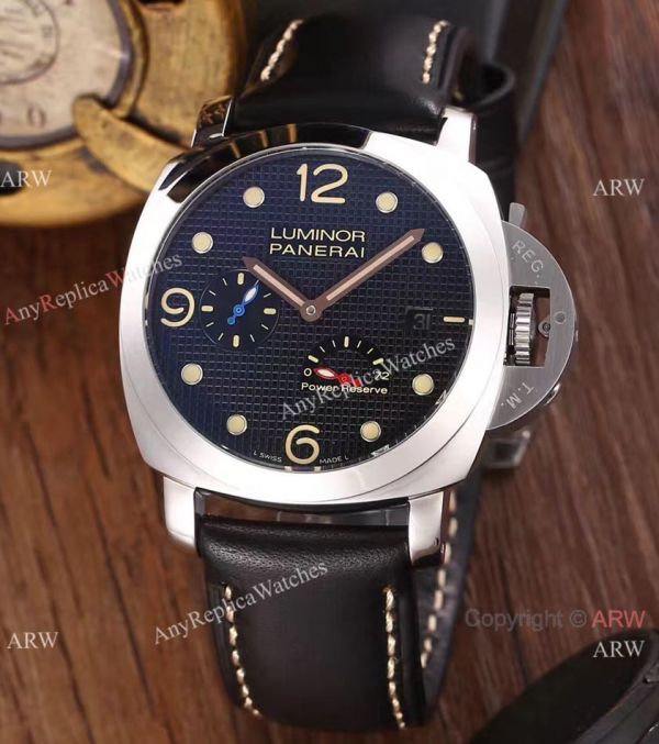 Copy Panerai Power Reserve Luminor Watch SS Leather Band 44mm Copy Panerai Power Reserve Luminor Watch SS Leather Band 44mm