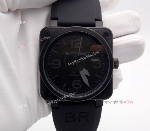 Replica Bell Ross BR03-92 Watch All Black Rubber Strap Swiss Grade Replica Bell Ross BR03-92 Watch All Black Rubber Strap Swiss Grade