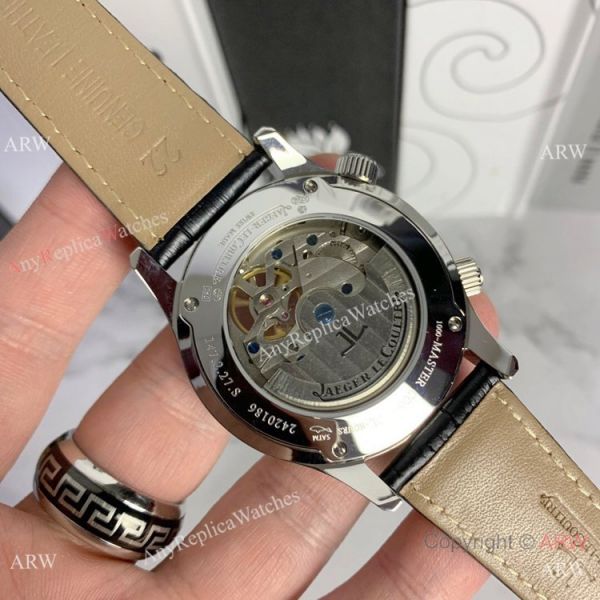 Copy Jaeger-LeCoultre Grand Complications Moon Watch SS Black Leather Band Copy Jaeger-LeCoultre Grand Complications Moon Watch SS Black Leather Band