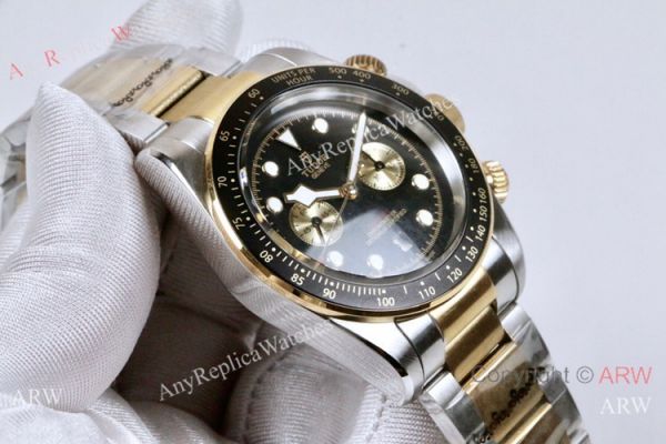 Replica Tudor Heritage Black Bay 42mm Watch Two Tone Black Dial Replica Tudor Heritage Black Bay 42mm Watch Two Tone Black Dial