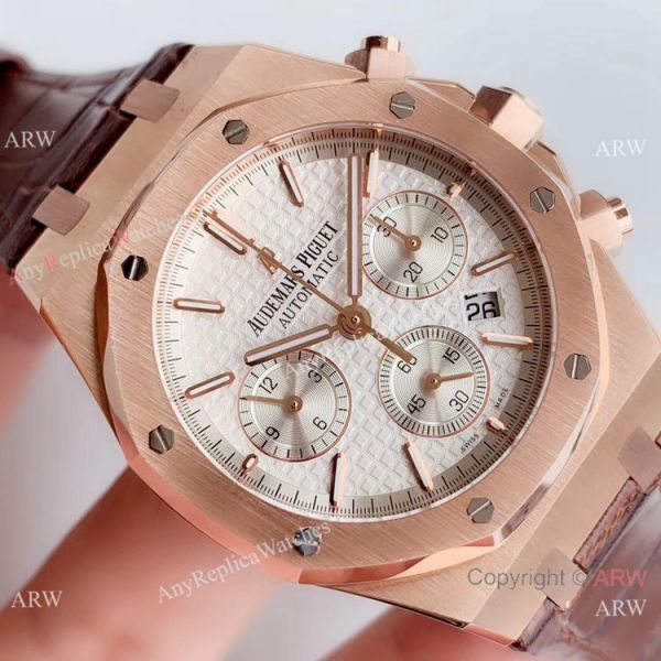 BF Swiss Royal Oak Audemars Piguet Replica Watch Rose Gold Brown Leather Band 41mm BF Swiss Royal Oak Audemars Piguet Replica Watch Rose Gold Brown Leather Band 41mm