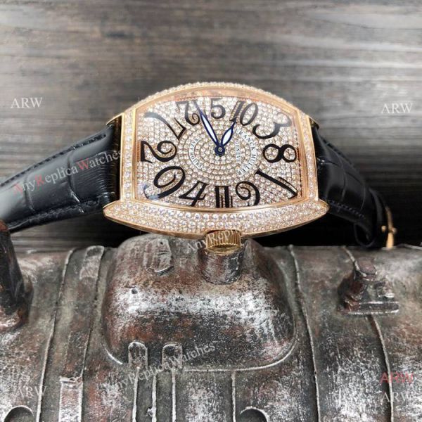 New Copy Franck Muller Crazy Hour Rose Gold Iced Out Watch New Copy Franck Muller Crazy Hour Rose Gold Iced Out Watch
