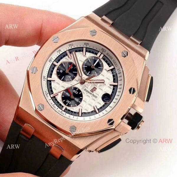Audemars Piguet Royal Oak Offshore Rose Gold White Face Replica Watch Audemars Piguet Royal Oak Offshore Rose Gold White Face Replica Watch