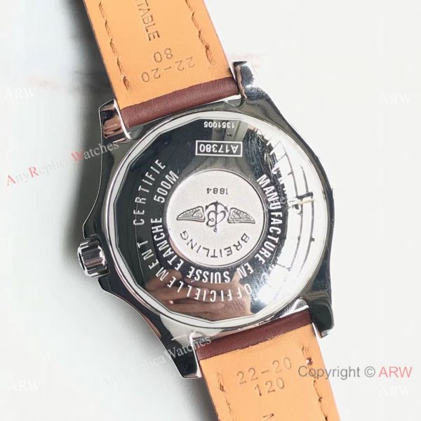 Swiss Grade Breitling Colt Automatic Chronometre 500m Watch White Dial Brown Leather Swiss Grade Breitling Colt Automatic Chronometre 500m Watch White Dial Brown Leather