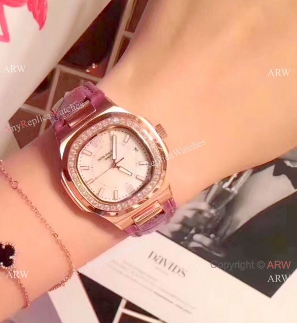 Best Quality Patek Philippe Nautilus Womens Rose Gold Diamond Watch Best Quality Patek Philippe Nautilus Womens Rose Gold Diamond Watch