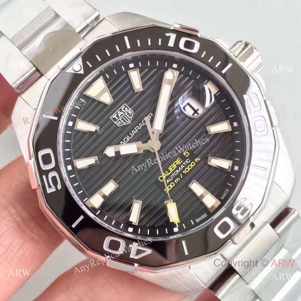 Swiss Grade TAG HEUER Aquaracer Calibre 5 Watch Fake Stainless Steel Black Ceramic Swiss Grade TAG HEUER Aquaracer Calibre 5 Watch Fake Stainless Steel Black Ceramic