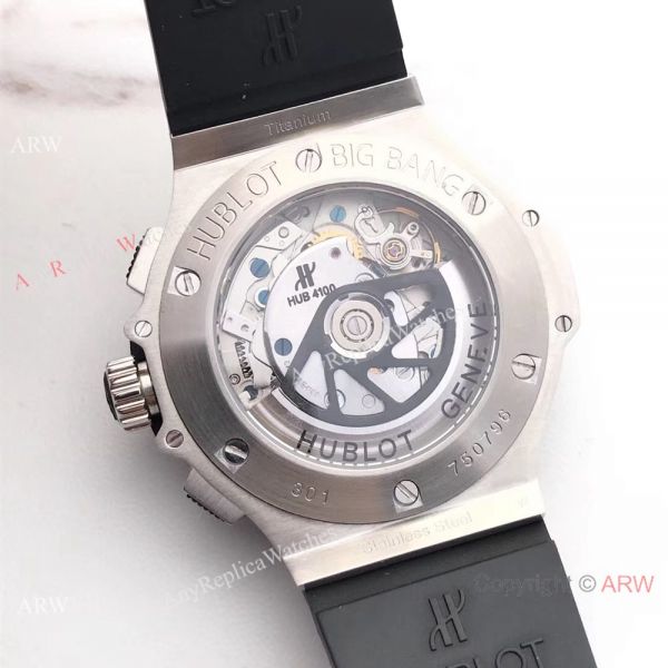 Swiss Grade Replica Hublot Big Bang 4100 Chrono watch SS Black Bezel Swiss Grade Replica Hublot Big Bang 4100 Chrono watch SS Black Bezel