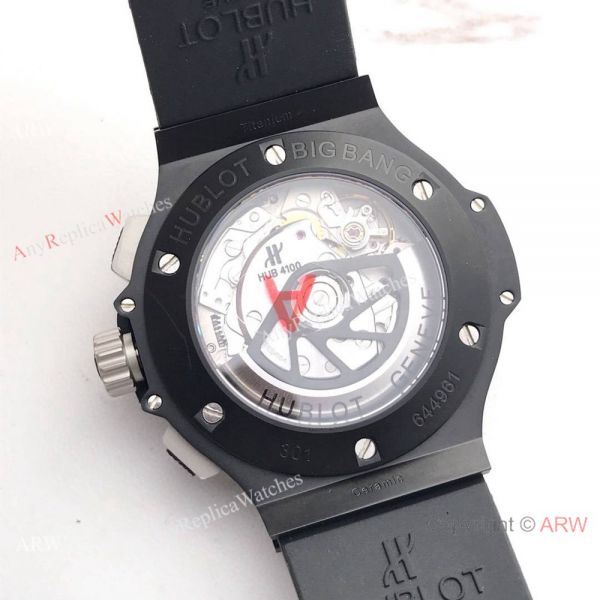 Replica Hublot Big Bang 4100 Black Steel 44mm Watch Black Bezel Replica Hublot Big Bang 4100 Black Steel 44mm Watch Black Bezel