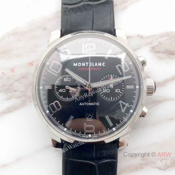 Mont Blanc Clone Timewalker SS Black Leather Strap Watch Swiss Grade 1 7750 Automatic Mont Blanc Clone Timewalker SS Black Leather Strap Watch Swiss Grade 1 7750 Automatic