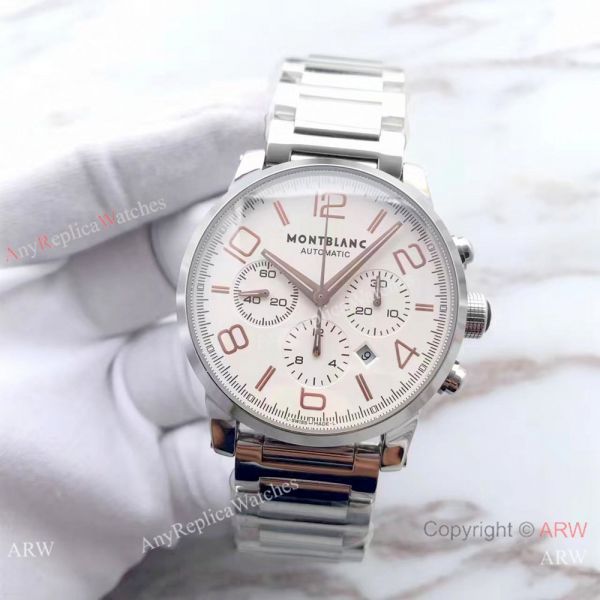 Swiss Grade 1 Mont Blanc Knock off Timewalker Chrono Stainless Steel Watch Swiss Grade 1 Mont Blanc Knock off Timewalker Chrono Stainless Steel Watch