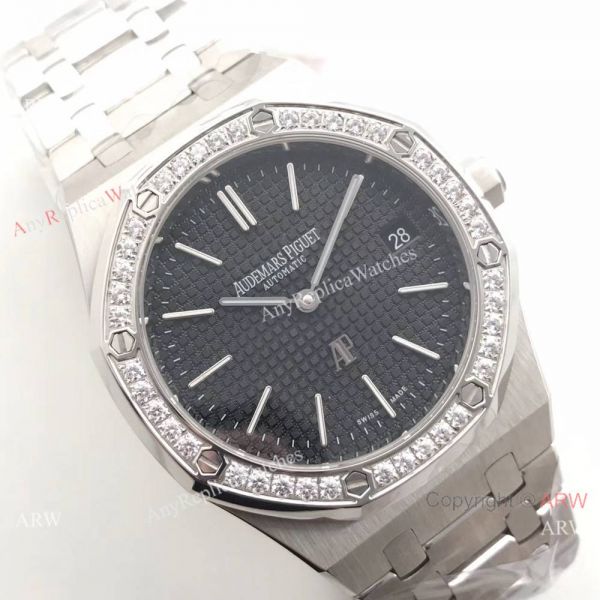 JH Audemars Piguet Extra Thin Royal Oak Watch Stainless Steel Diamond Bezel JH Audemars Piguet Extra Thin Royal Oak Watch Stainless Steel Diamond Bezel