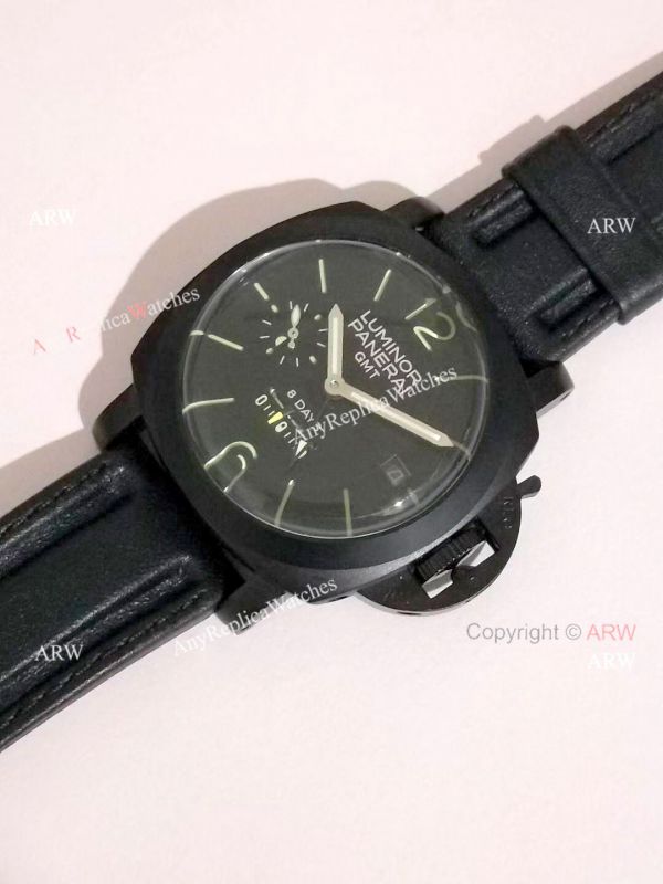 New Panerai PAM 233 Luminor GMT 8 Days Black Steel Case Watch New Panerai PAM 233 Luminor GMT 8 Days Black Steel Case Watch