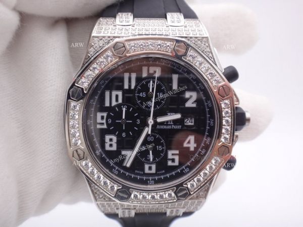 Replica Audemars Piguet Royal Oak Offshore Diamond Watch Black Dial Rubber Strap Replica Audemars Piguet Royal Oak Offshore Diamond Watch Black Dial Rubber Strap