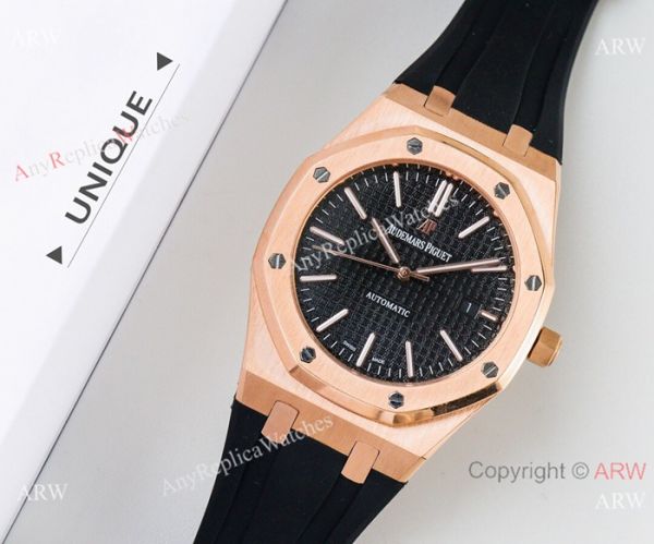New Replica Audemars Piguet Royal Oak Rose Gold Black Face Watches 41mm New Replica Audemars Piguet Royal Oak Rose Gold Black Face Watches 41mm