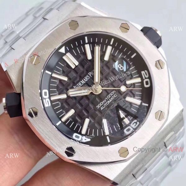 JF Factory Swiss Replica Audemars Piguet Royal Oak Offshore Diver Watch Stainless Steel Black Dial JF Factory Swiss Replica Audemars Piguet Royal Oak Offshore Diver Watch Stainless Steel Black Dial