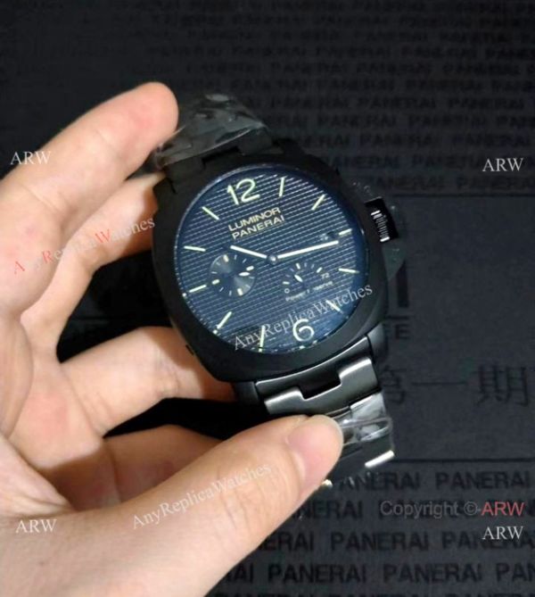Luminor Panerai 72 Power Reserve Replica Watch All Black Green Markers Luminor Panerai 72 Power Reserve Replica Watch All Black Green Markers