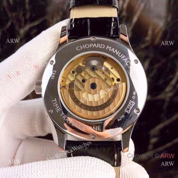 New Replica Chopard Tourbillon Watches SS Black Leather Strap New Replica Chopard Tourbillon Watches SS Black Leather Strap