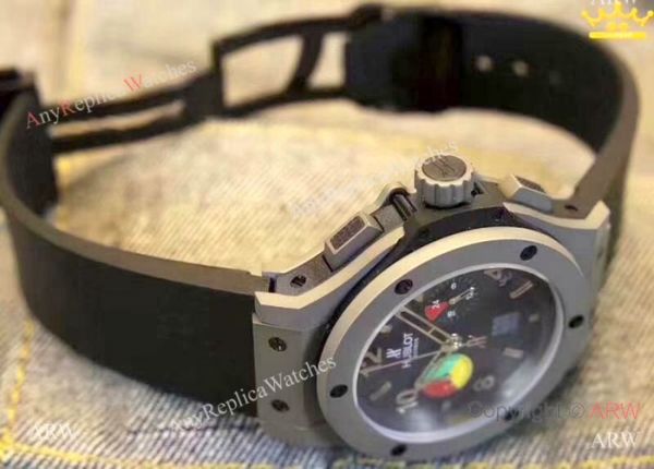 Replica Hublot Big Bang Chrono 45mm Watch Black Rubber Strap Replica Hublot Big Bang Chrono 45mm Watch Black Rubber Strap