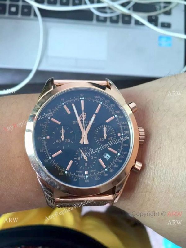 Breitling Transocean Copy watch Rose Gold Black Chronograph Watch Breitling Transocean Copy watch Rose Gold Black Chronograph Watch