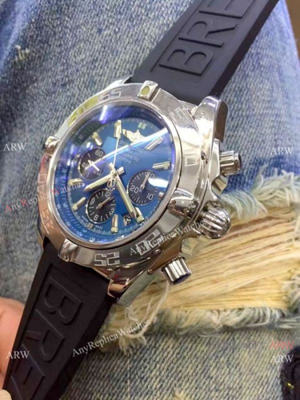 Replica Breitling Chronomat B01 Watch Blue Dial Black Rubber strap Replica Breitling Chronomat B01 Watch Blue Dial Black Rubber strap