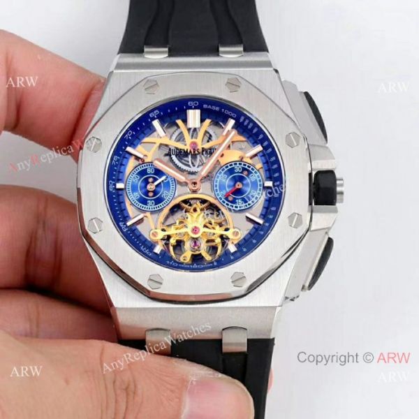 Audemars Piguet Royal Oak offshore SS Blue Face Watch Fake AP Skeleton Watch Audemars Piguet Royal Oak offshore SS Blue Face Watch Fake AP Skeleton Watch