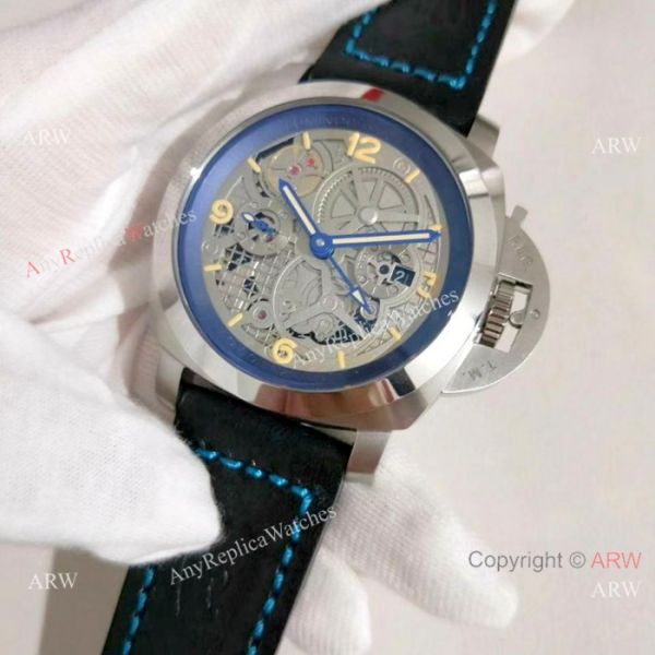 AAA Replica Panerai Luminor GMT 47MM Watch SS Skeleton AAA Replica Panerai Luminor GMT 47MM Watch SS Skeleton