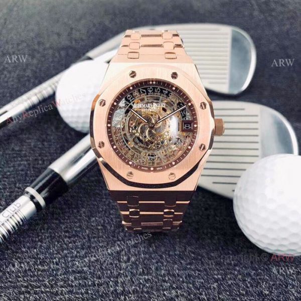 Audemars Piguet Royal Oak Rose Gold 43mm Watch / Fake AP Skeleton Audemars Piguet Royal Oak Rose Gold 43mm Watch / Fake AP Skeleton