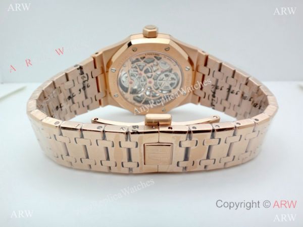 Swiss Grade Copy Audemars Piguet Royal Oak Extra-thin Openworked Rose Gold Watch Swiss Grade Copy Audemars Piguet Royal Oak Extra-thin Openworked Rose Gold Watch