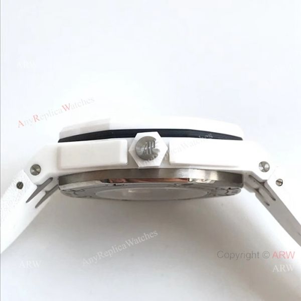 JF Factory Replica Audemars Piguet Divers Watch Swiss 3120 White Ceramic Case JF Factory Replica Audemars Piguet Divers Watch Swiss 3120 White Ceramic Case