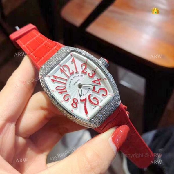 2019 Replica Franck Muller Vanguard Iced Out Watches Lady Size 2019 Replica Franck Muller Vanguard Iced Out Watches Lady Size