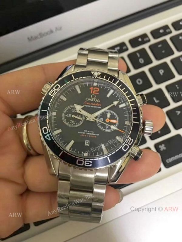 Omega Seamaster 600m Chronograph Watches SS Orange Unidirectional Bezel Omega Seamaster 600m Chronograph Watches SS Orange Unidirectional Bezel