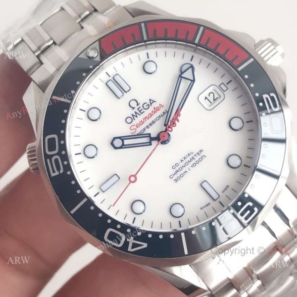 Swiss Replica Omega Seamaster Commanders 007 Watch SS BlackRed Ceramic bezel Swiss Replica Omega Seamaster Commanders 007 Watch SS BlackRed Ceramic bezel