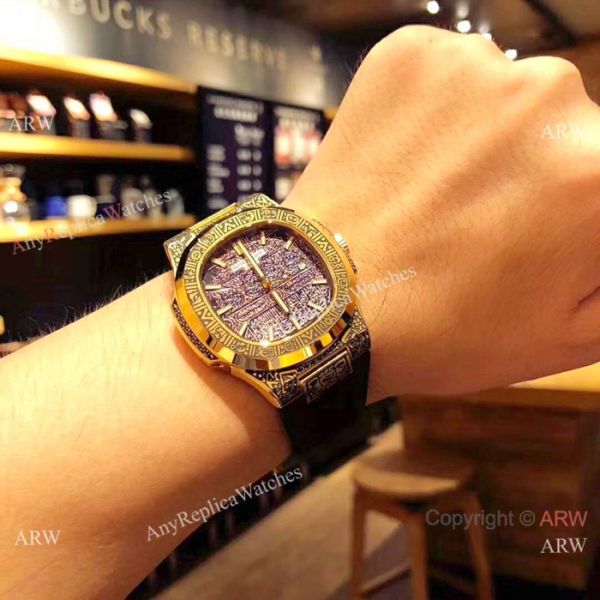 Patek Philippe Engraving Nautilus Anniversary Watch Gold Case 40MM Patek Philippe Engraving Nautilus Anniversary Watch Gold Case 40MM