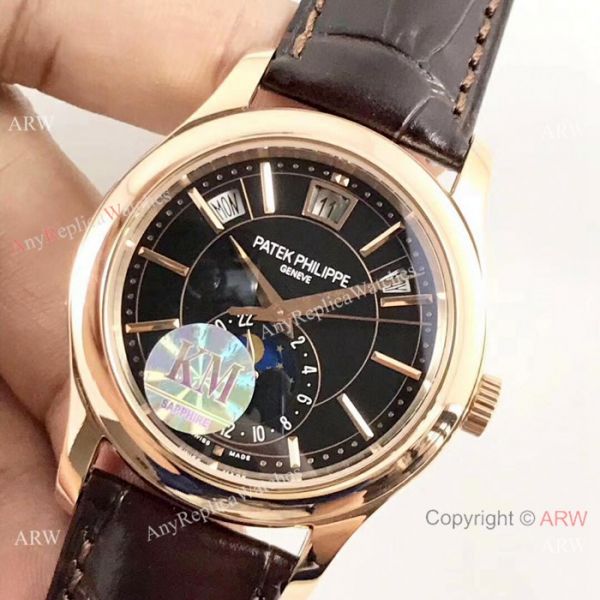 (KM)Swiss Patek Philippe 5205G Complications Annual Calendar Watch Brown Leather Strap (KM)Swiss Patek Philippe 5205G Complications Annual Calendar Watch Brown Leather Strap