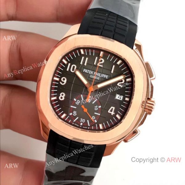 SWISS Copy Patek Philippe Aquanaut Chronograph 5968A Watch Rose Gold Black SWISS Copy Patek Philippe Aquanaut Chronograph 5968A Watch Rose Gold Black