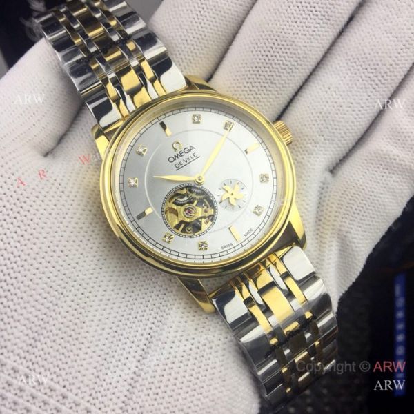 Omega De Ville Fake Watches Stainless Steel Black Dial Tourbillon 41mm Omega De Ville Fake Watches Stainless Steel Black Dial Tourbillon 41mm