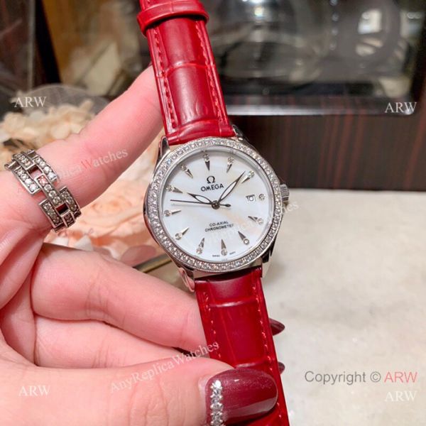 Copy Omega DeVille Co-Axial Cscapement Ladies 34mm watch Diamond bezel Copy Omega DeVille Co-Axial Cscapement Ladies 34mm watch Diamond bezel