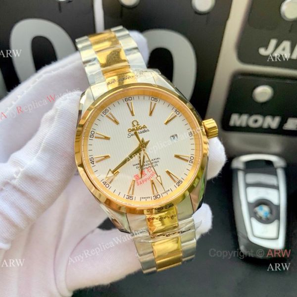 Copy Omega Seamaster Aqua Terra Swiss Citizen 8215 Watches 2-Tone Black Dial Copy Omega Seamaster Aqua Terra Swiss Citizen 8215 Watches 2-Tone Black Dial