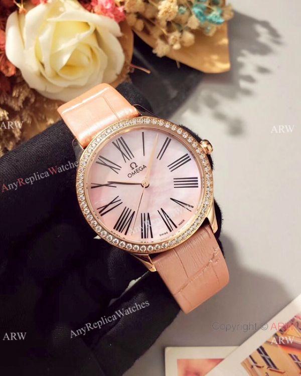 Omega De Ville Tresor Ladies Watches Blue MOP Dial Rose Gold Omega De Ville Tresor Ladies Watches Blue MOP Dial Rose Gold