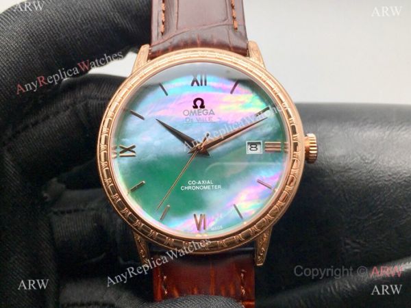 SWISS Replica Omega De Ville Rose Gold Mother of Pearl Dial Watches SWISS Replica Omega De Ville Rose Gold Mother of Pearl Dial Watches