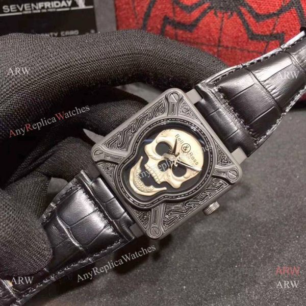 New Replica Bell Ross BR01 Burning Skull Tattoo Watch Quartz Movement New Replica Bell Ross BR01 Burning Skull Tattoo Watch Quartz Movement