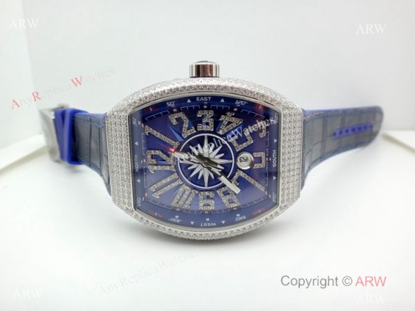 Franck Muller Vanguard Yachting V45 Iced Out diamond Watch New Replica Franck Muller Vanguard Yachting V45 Iced Out diamond Watch New Replica